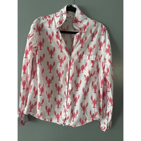 myza Tops - Myza Lobster Print Sleep Top Small Long Sleeve Cotton Pajama Shirt